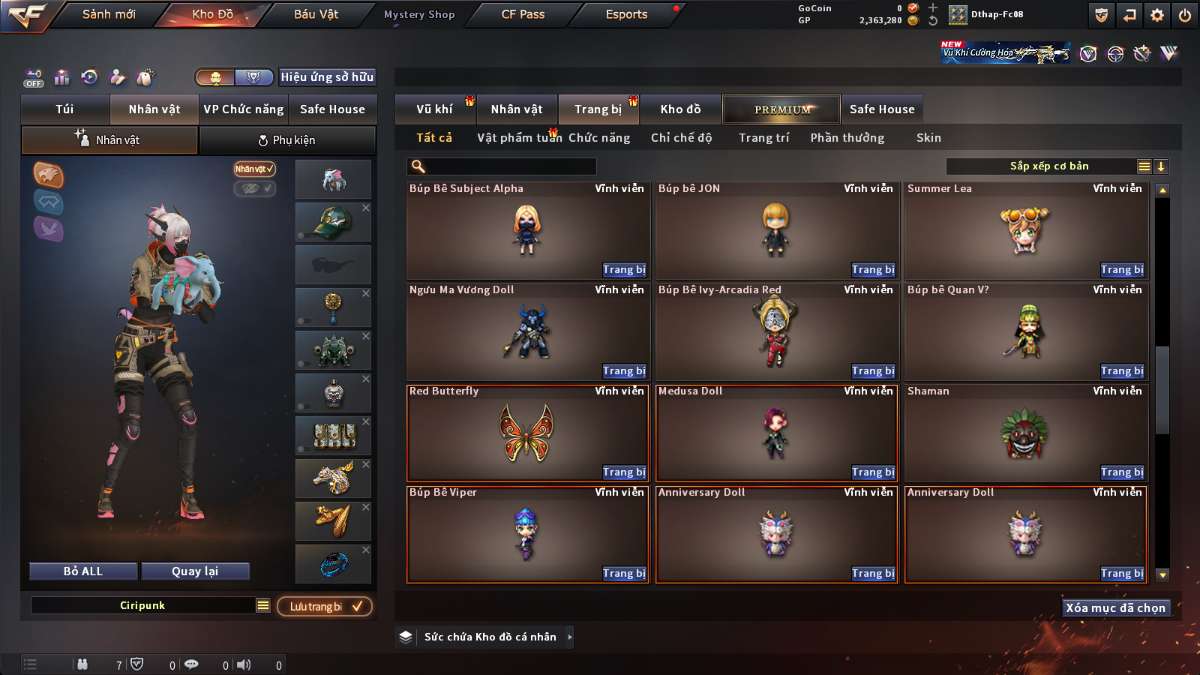 shop acc cf uy tin gia re